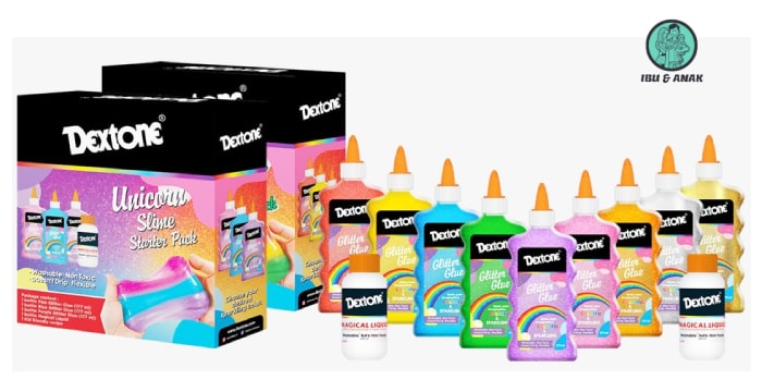Dextone Unicorn/ Rainbow Glitter Slime Kit
