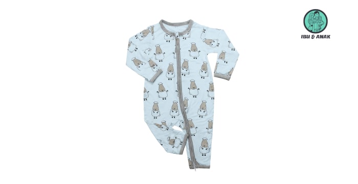 Romper Zip White Big Sheep