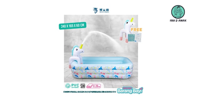 Doctor Dolphin Square Inflatable Baby Pool