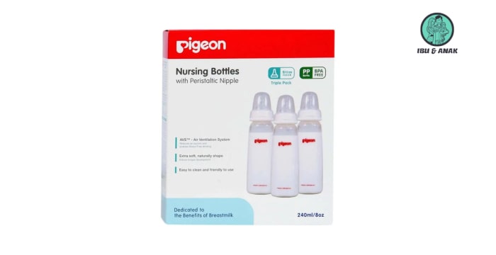 Pigeon Triple Pack KP PP 240 ml Nursing Bottles 