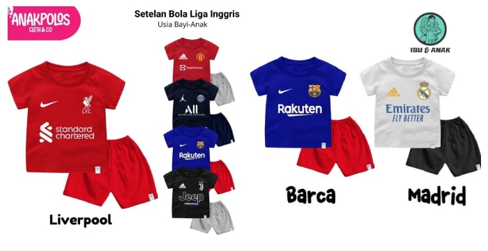 Setelan Jersey Bola Anak dan Bayi