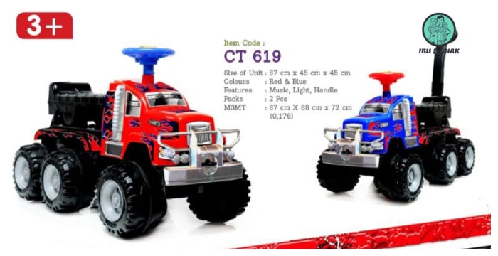 Mainan Anak Tunggang SHP Toys CT 619 Mobil Dorong