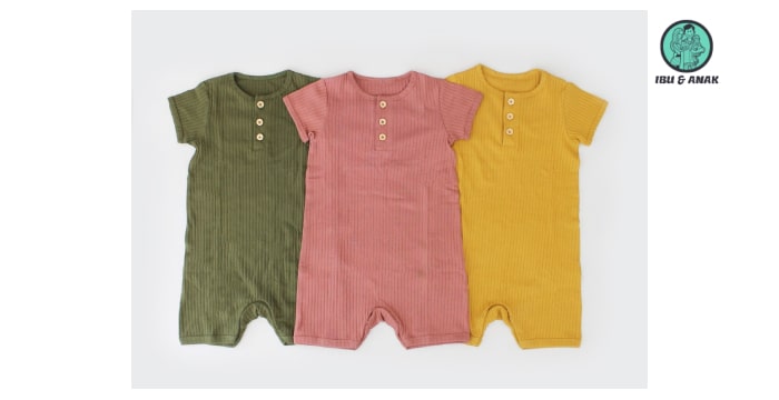 Cotton Romper Rib Pendek