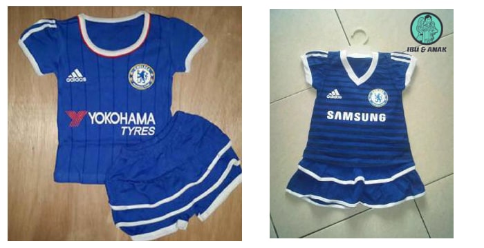 etelan Rok Chelsea Baju Bola Anak Perempuan