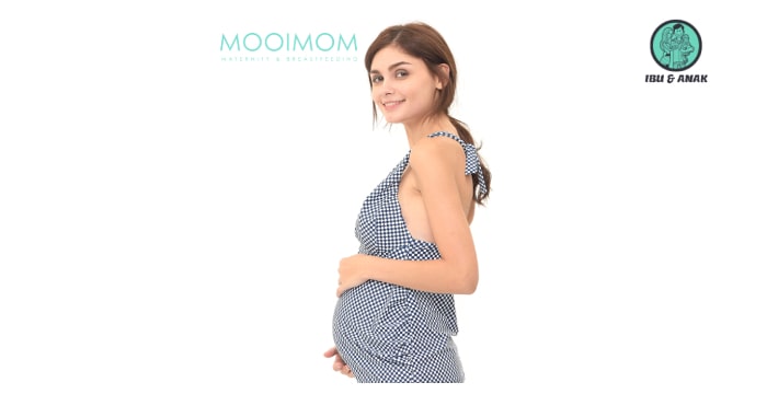 Mooimom Maternity Halter Stripe 2-Piece Set Swimsuit