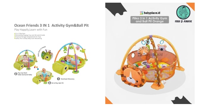 Pliko 3 in 1 Activity Gym and Ball Pit 