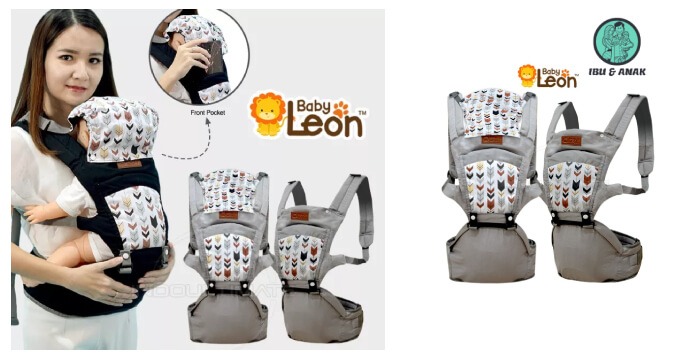 Baby Leon Gendongan Hipseat Bayi + Pelindung Kepala Arrow Series