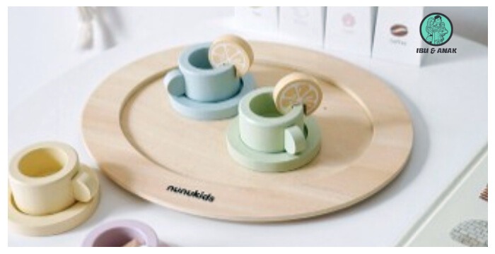 Nunukids Tea Party Set Cake Stand Macaron Color