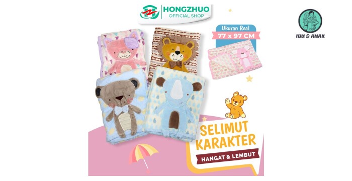 Hongzhuo Selimut Bayi Lembut Karakter