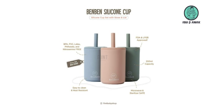 BenBen | Premium Silicone Cup Set with Straw and Lid