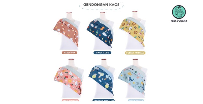 Mooi Gendongan Kaos Geos Bayi Motif