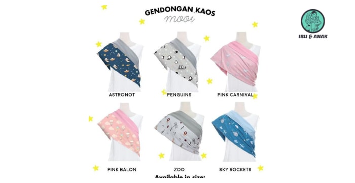 Mooi Gendongan bayi Kaos Geos Motif